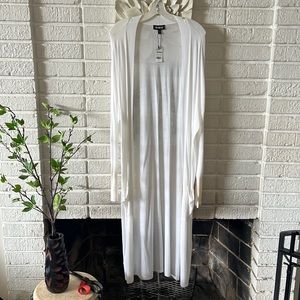 White sheer knit duster from Express in XL